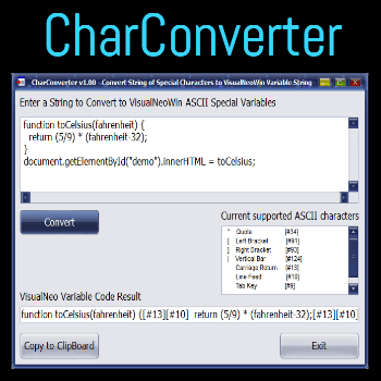 Char Converter for VisualNeo for Windows Details