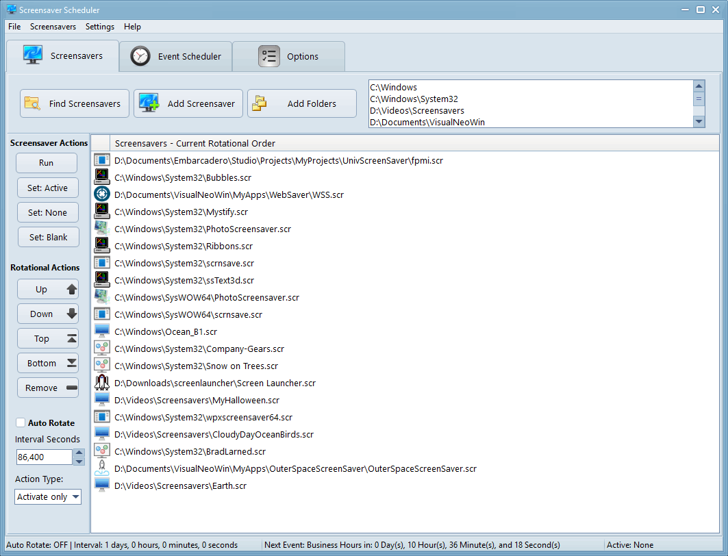Screensaver Scheduler